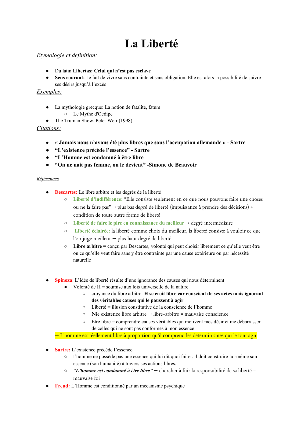 Prévisualisation du document fiche de philosophie - Notes de révision (toutes les notions)