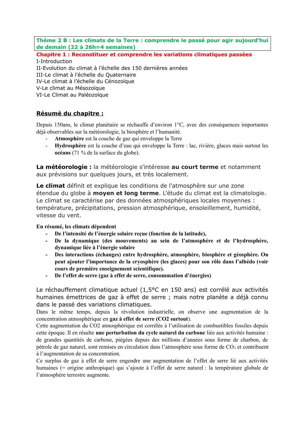 Prévisualisation du document fiche de révision climat SVT