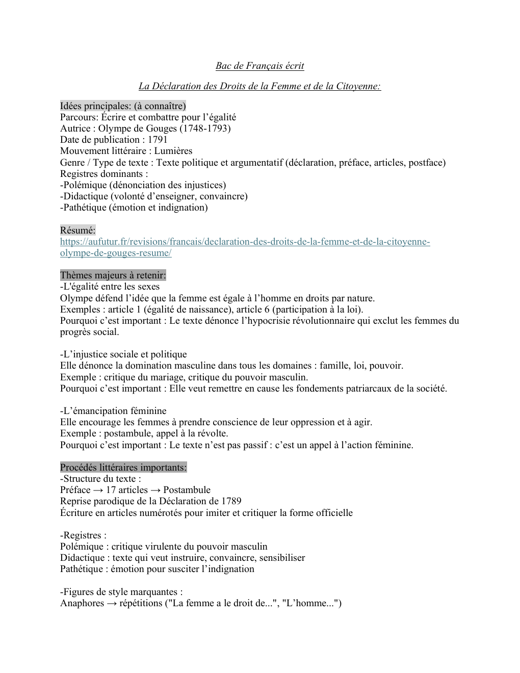 Prévisualisation du document Fiche de révision complète pour le bac de Français (DDFC, Cahiers de Douai, Peau de Chagrin, Le menteur)