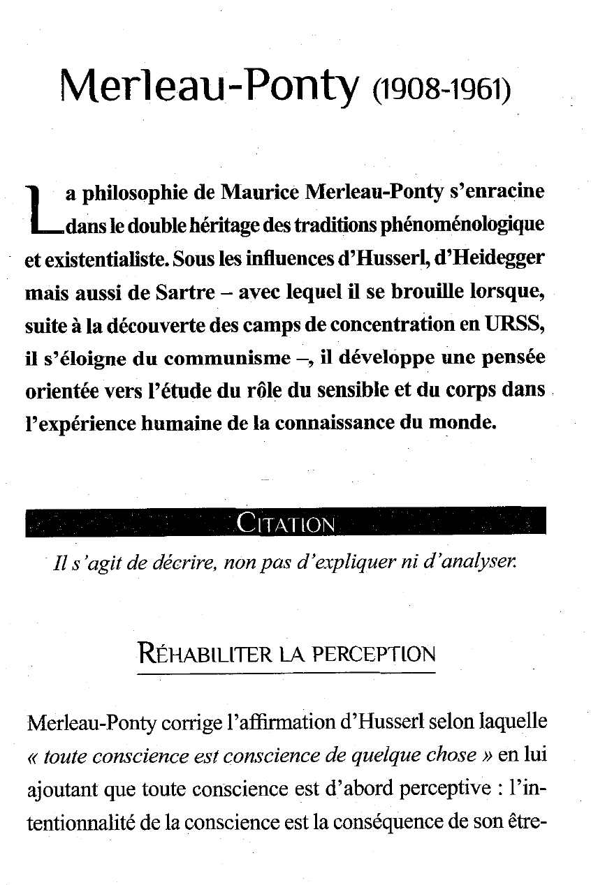 Prévisualisation du document FICHE DE REVISION: MERLEAU-PONTY