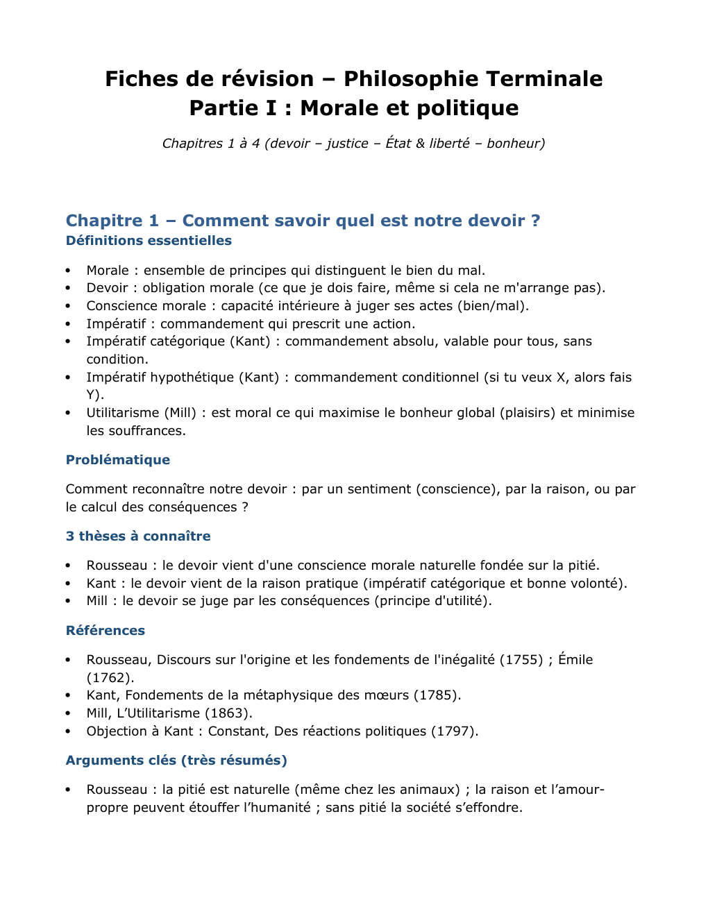 Prévisualisation du document Fiche de révision philosophie