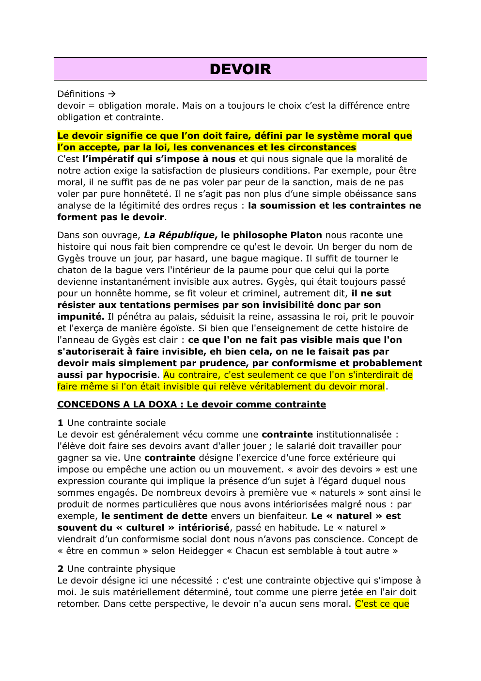 Prévisualisation du document fiche de révision philosophie devoir