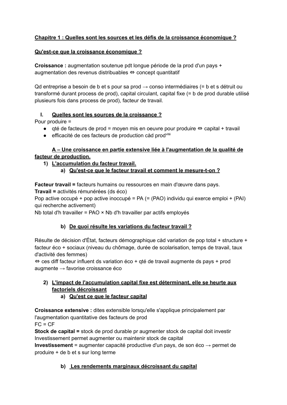 Prévisualisation du document Fiche de révision ses Croissance économique