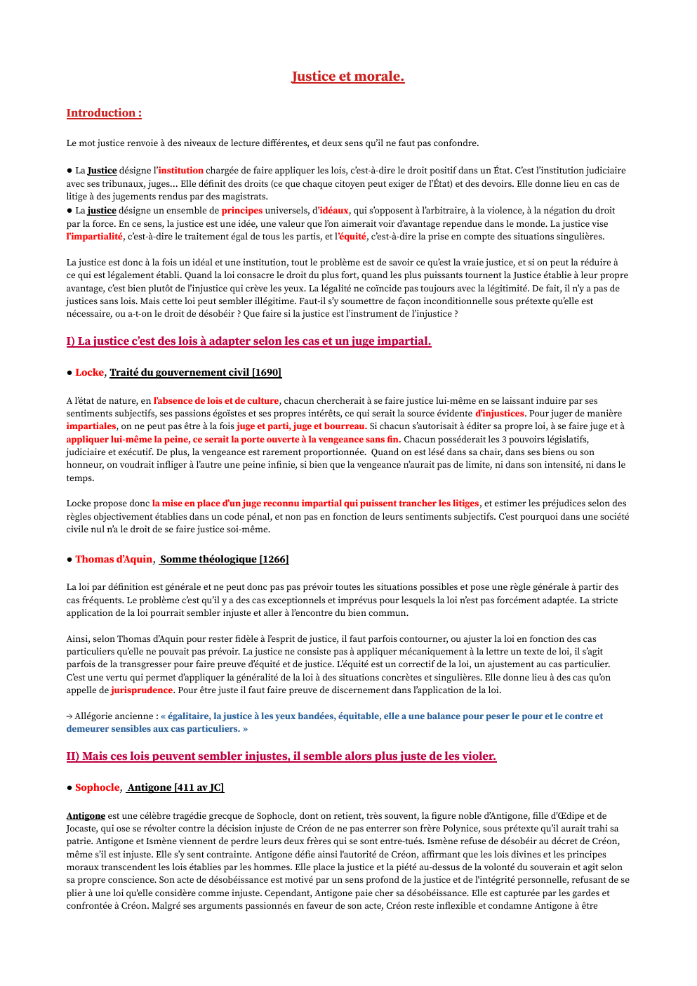 Prévisualisation du document Fiche de Révision sur la Justice