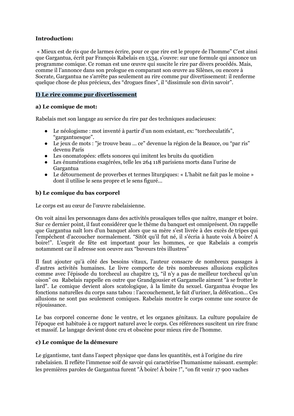 Prévisualisation du document Fiche de révison Dissertation GARGANTUA Bac de francais