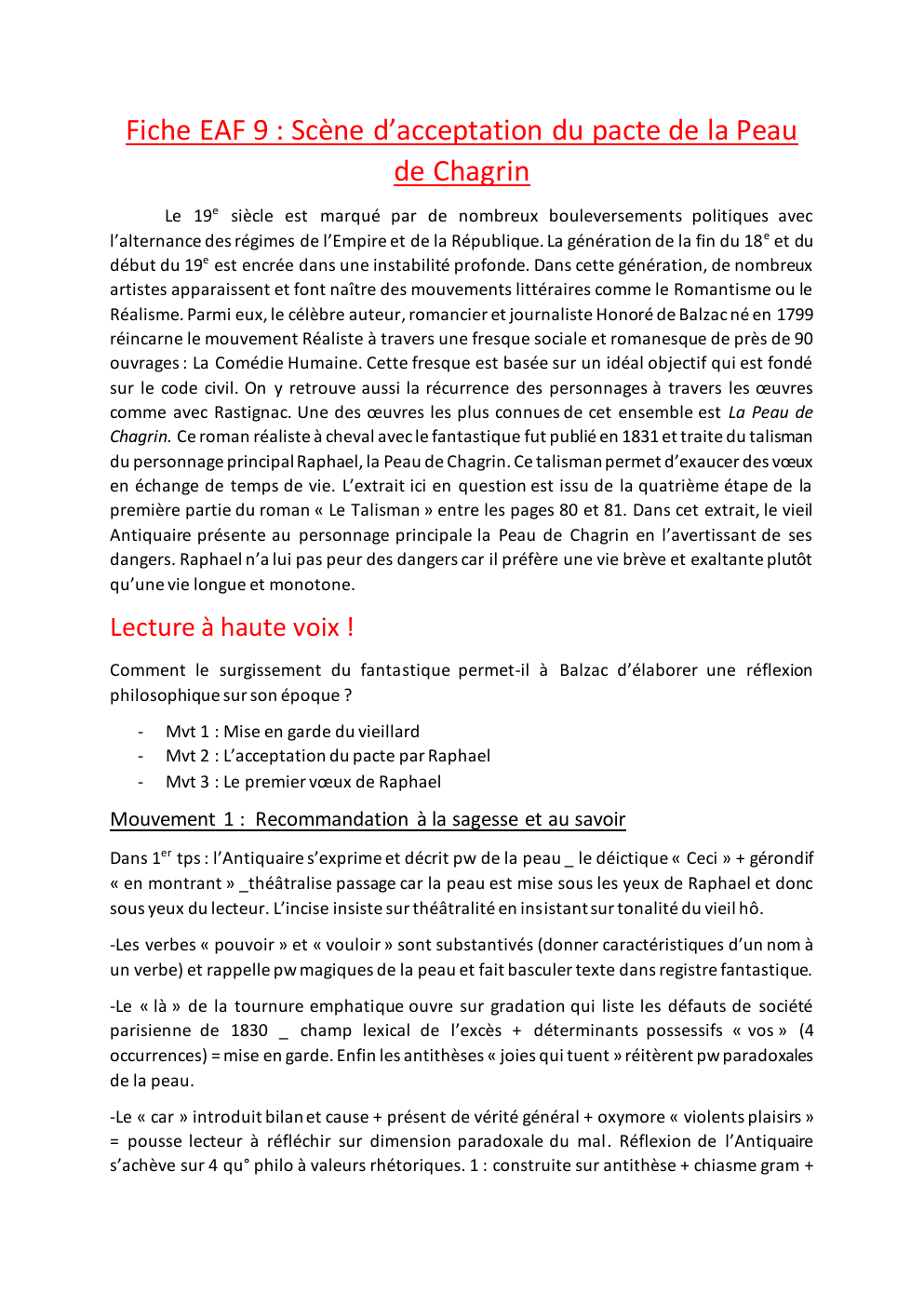 Prévisualisation du document Fiche EAF 9 : Scène d’acceptation du pacte de la Peau de Chagrin