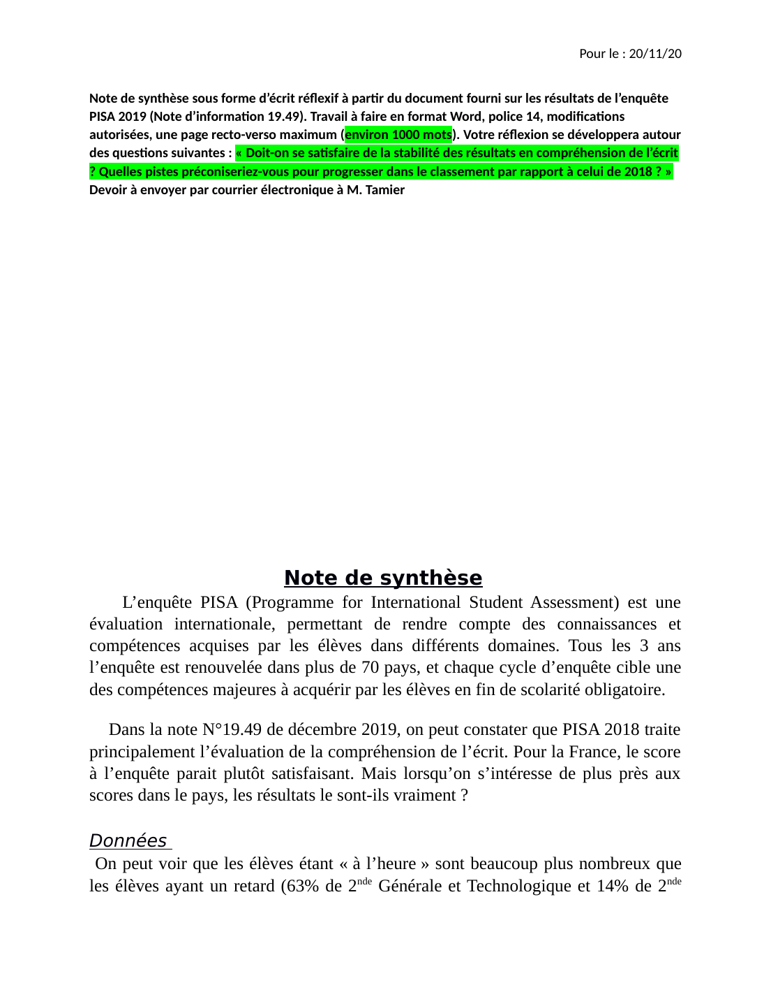 Prévisualisation du document Fiche enquête Pisa
