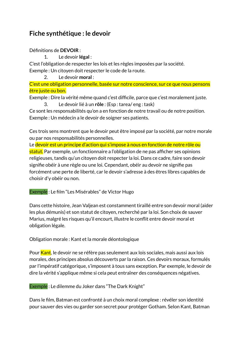 Prévisualisation du document Fiche Le Devoir philosophie