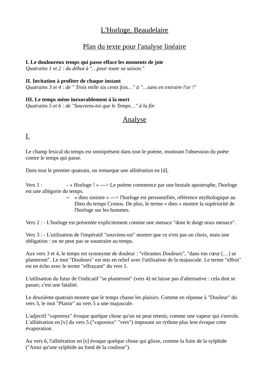 Prévisualisation du document Fiche L'Horloge, Baudelaire