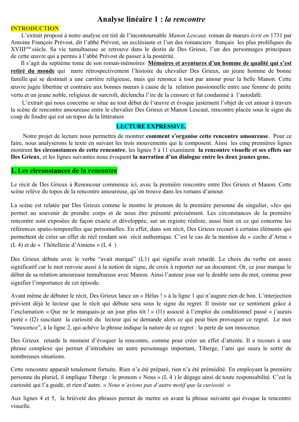 Prévisualisation du document Fiche Manon Lescaut