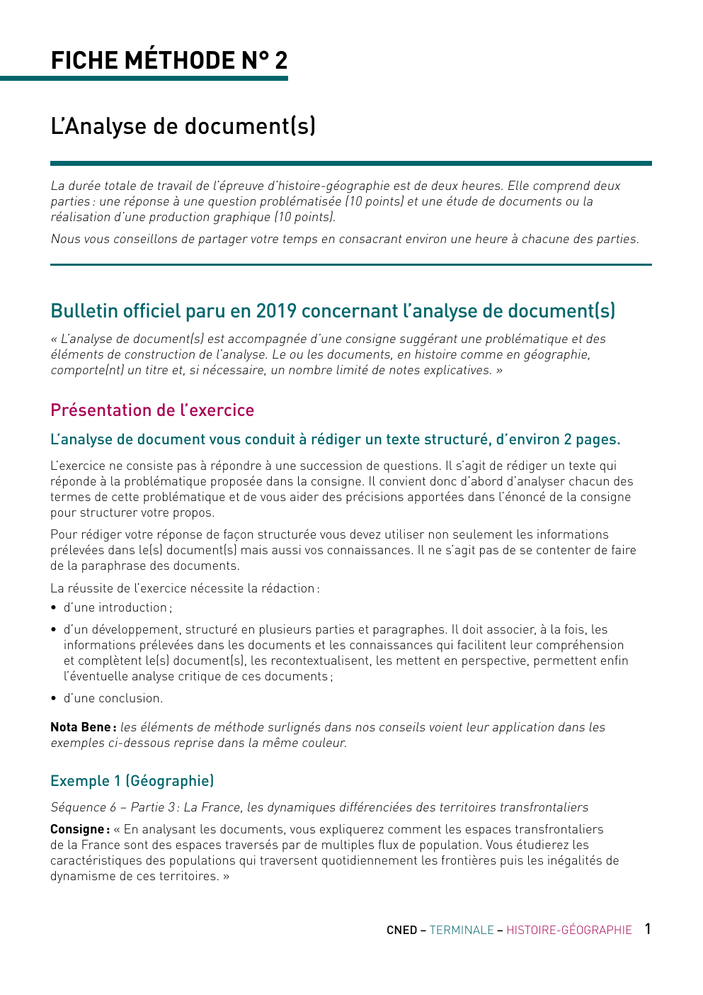 Prévisualisation du document Fiche méthode analyse de document