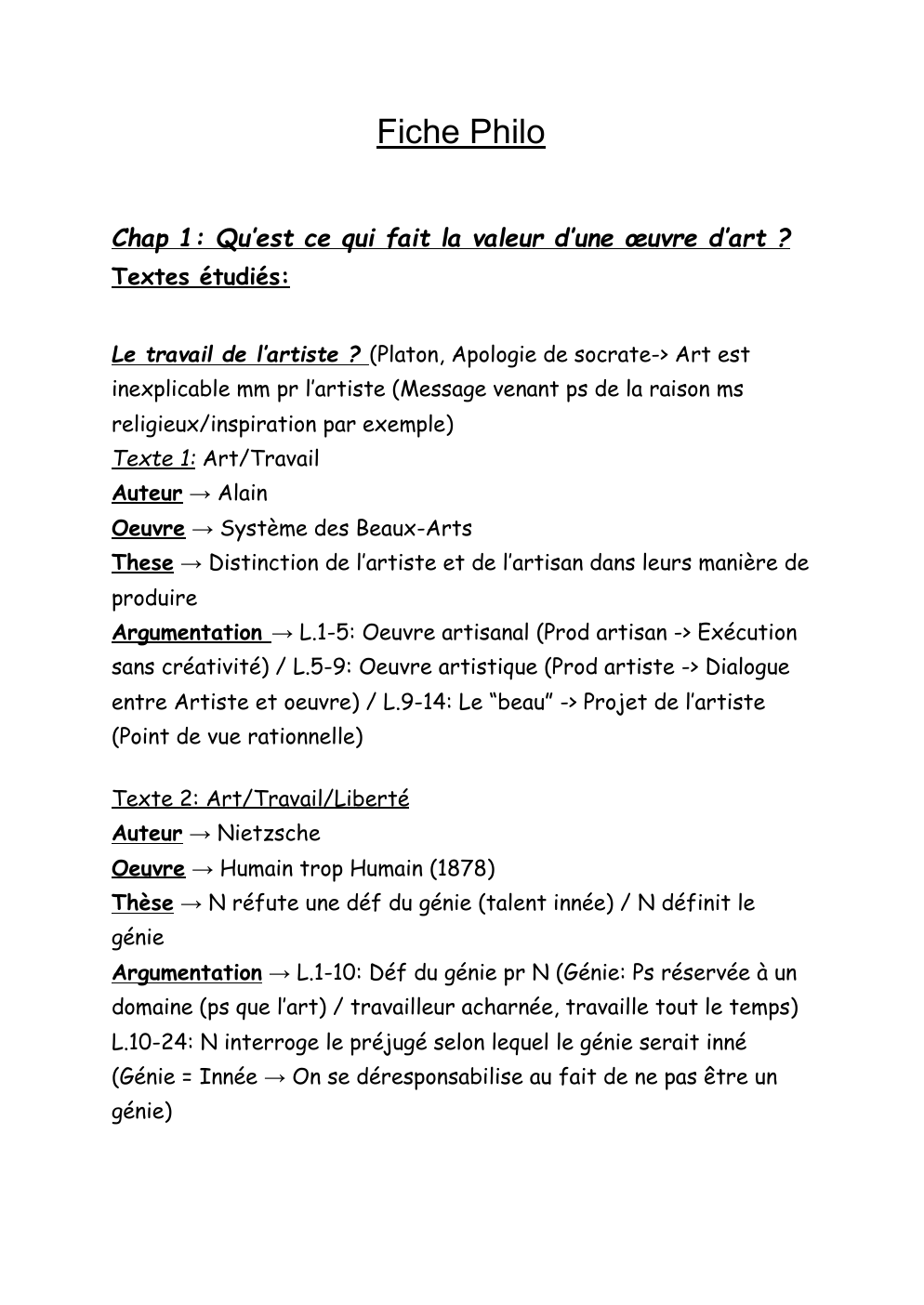 Prévisualisation du document Fiche Philo