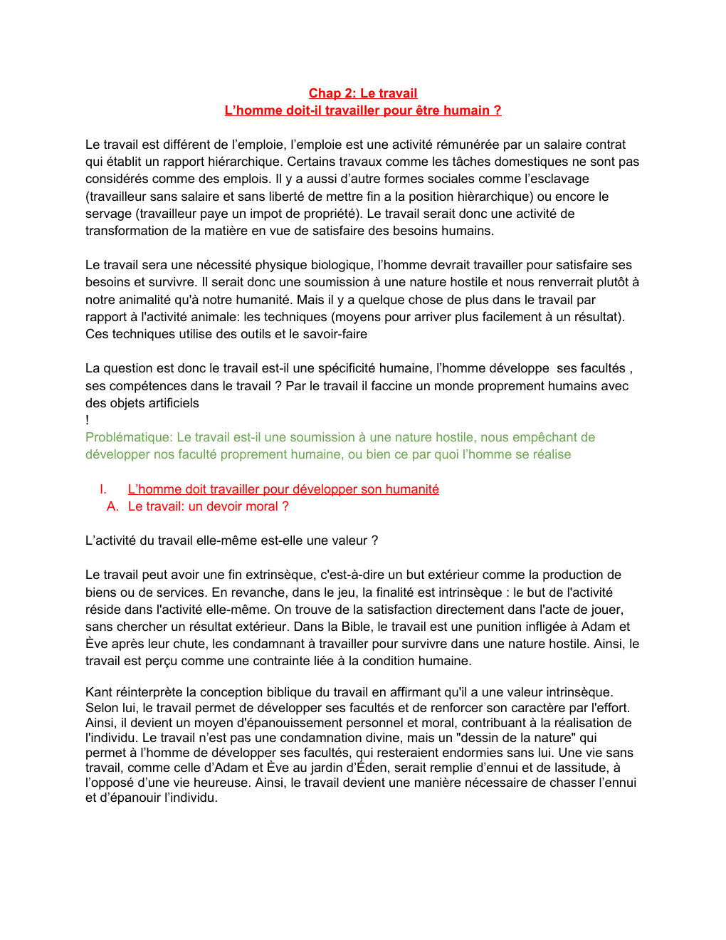 Prévisualisation du document Fiche philo Chap 2: Le travail