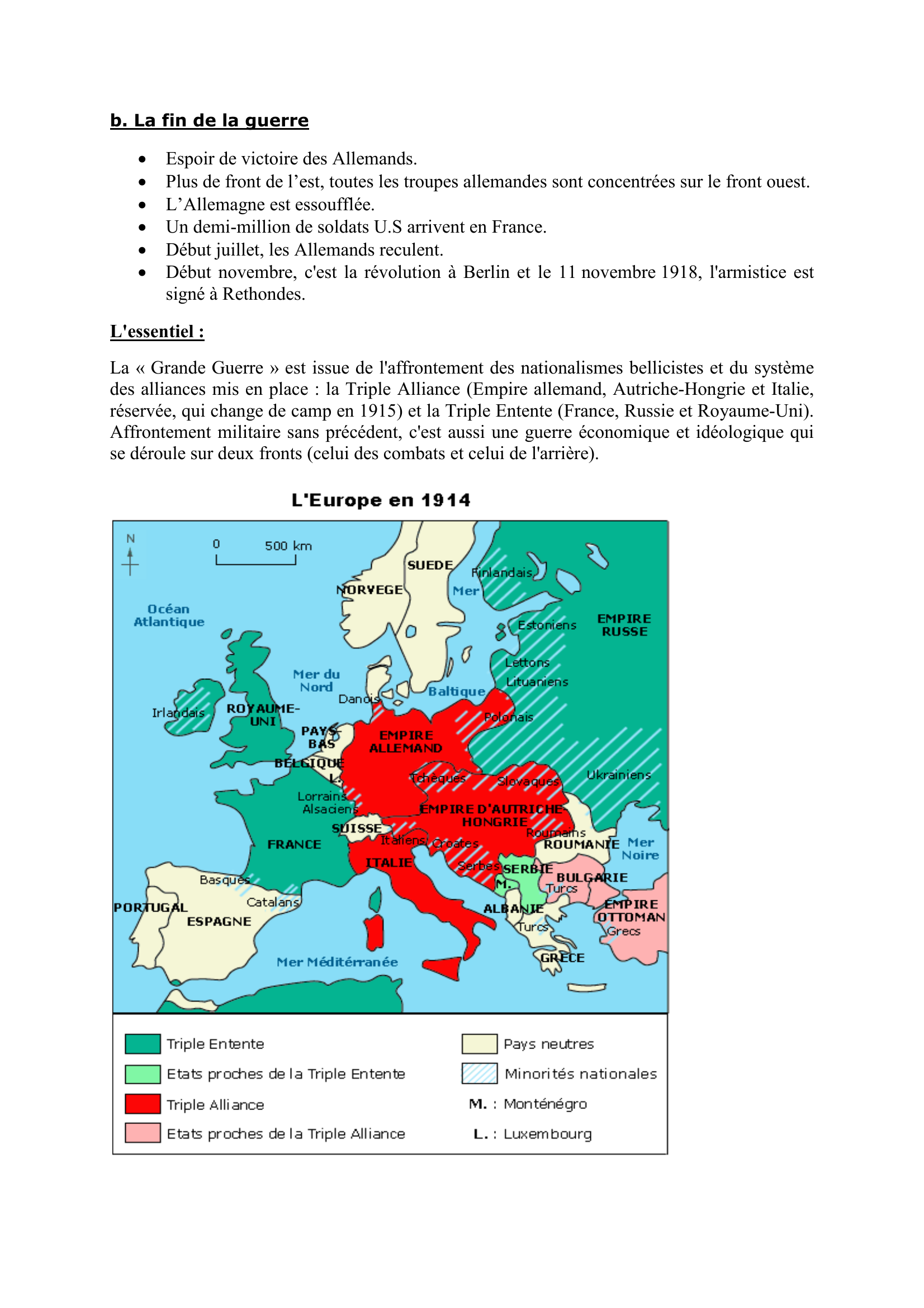 Prévisualisation du document Fiche première Guerre mondiale : Les grandes phases de la Guerre.