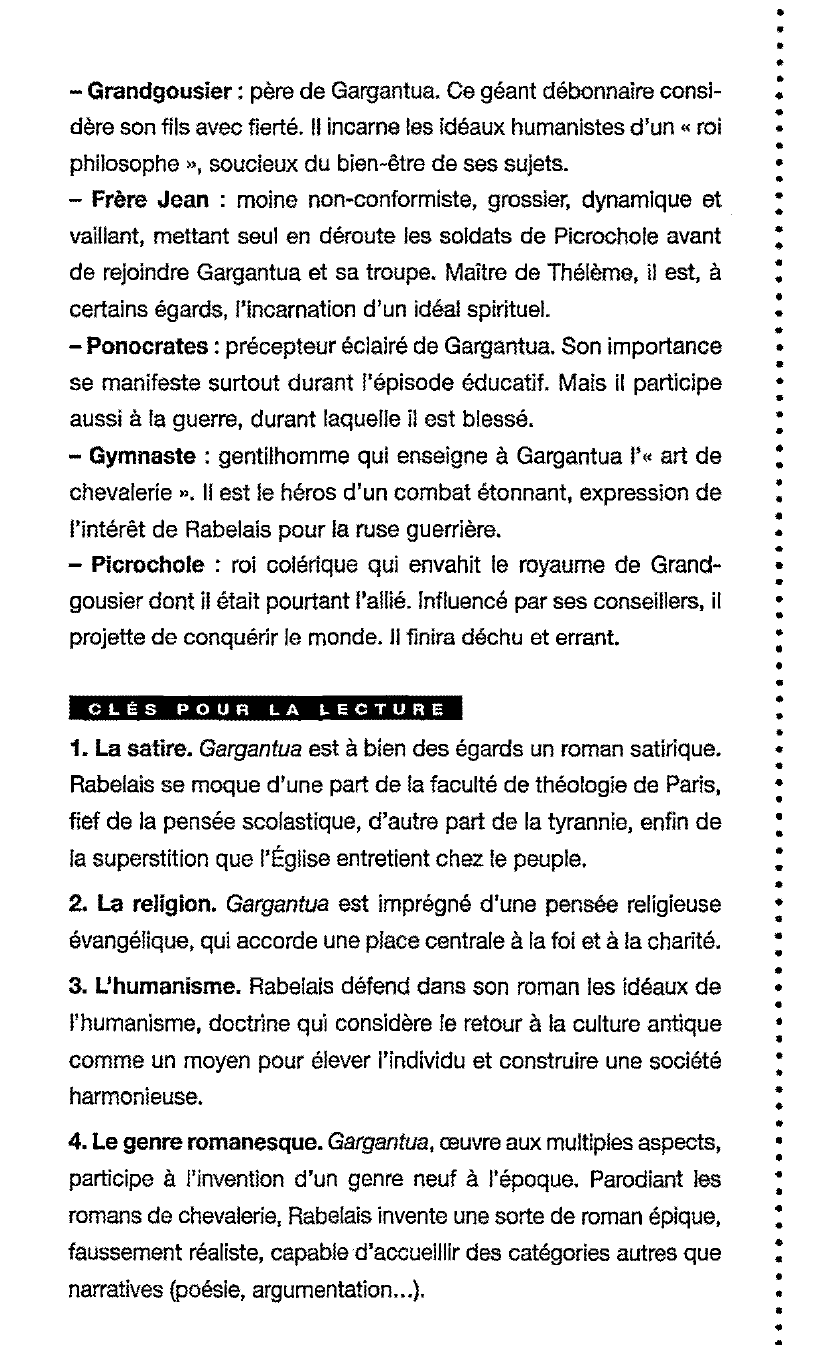 Prévisualisation du document FICHE PROFIL Gargantua de Rabelais