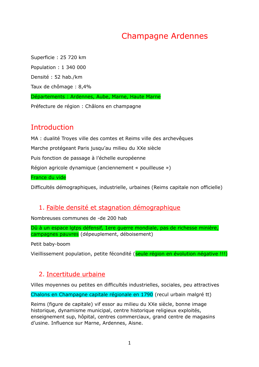 Prévisualisation du document Fiche région : Champagne Ardennes