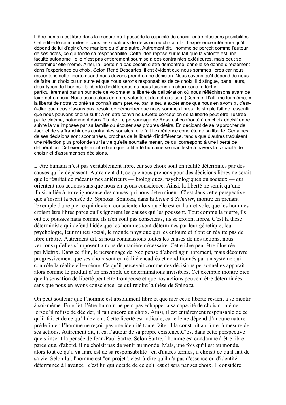 Prévisualisation du document fiche revision philosophie terminal bac LA LIBERTé