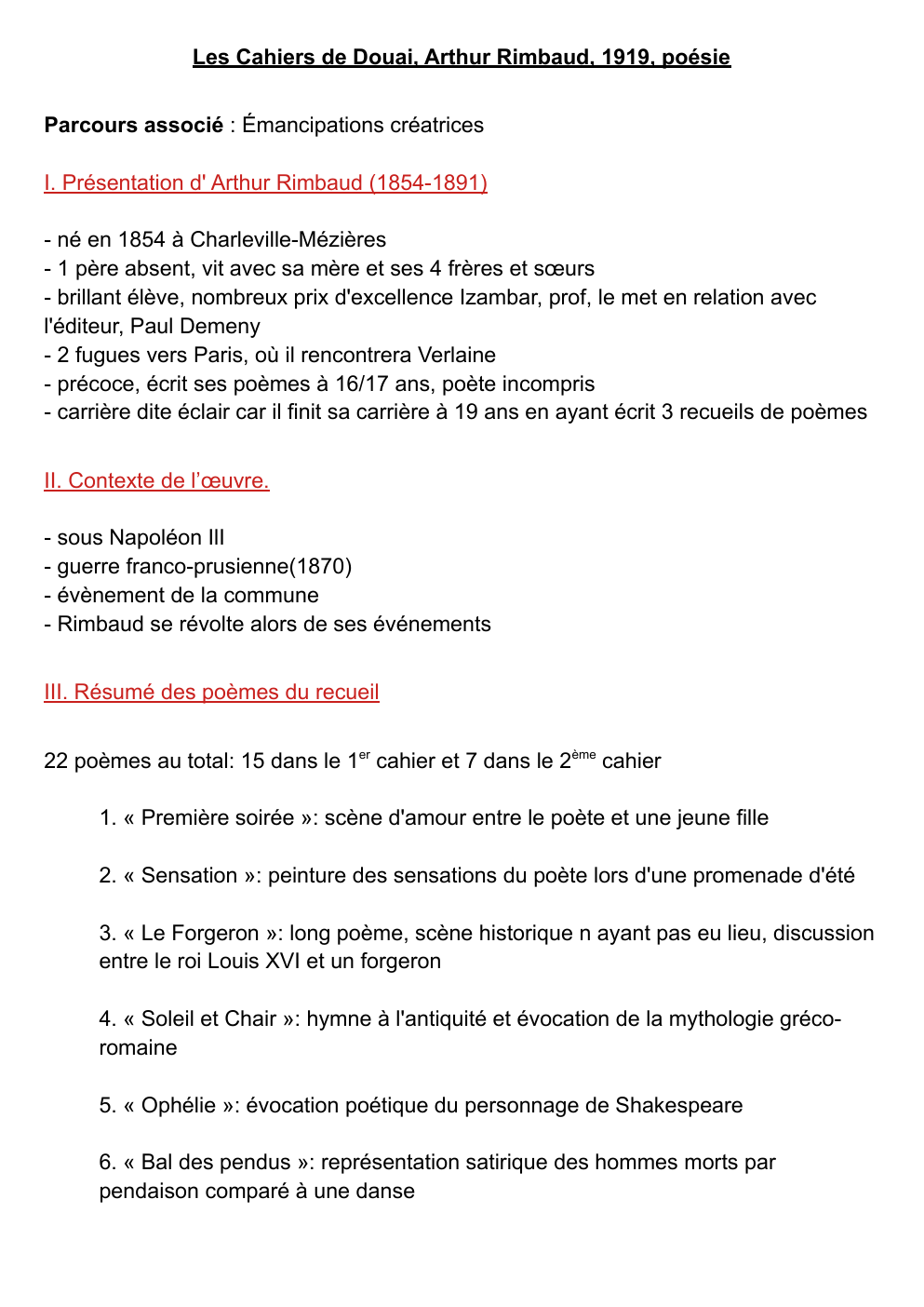 Prévisualisation du document fiche rimbaud bac de français