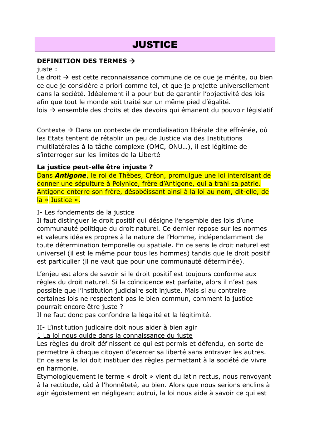 Prévisualisation du document fiche sur la justice