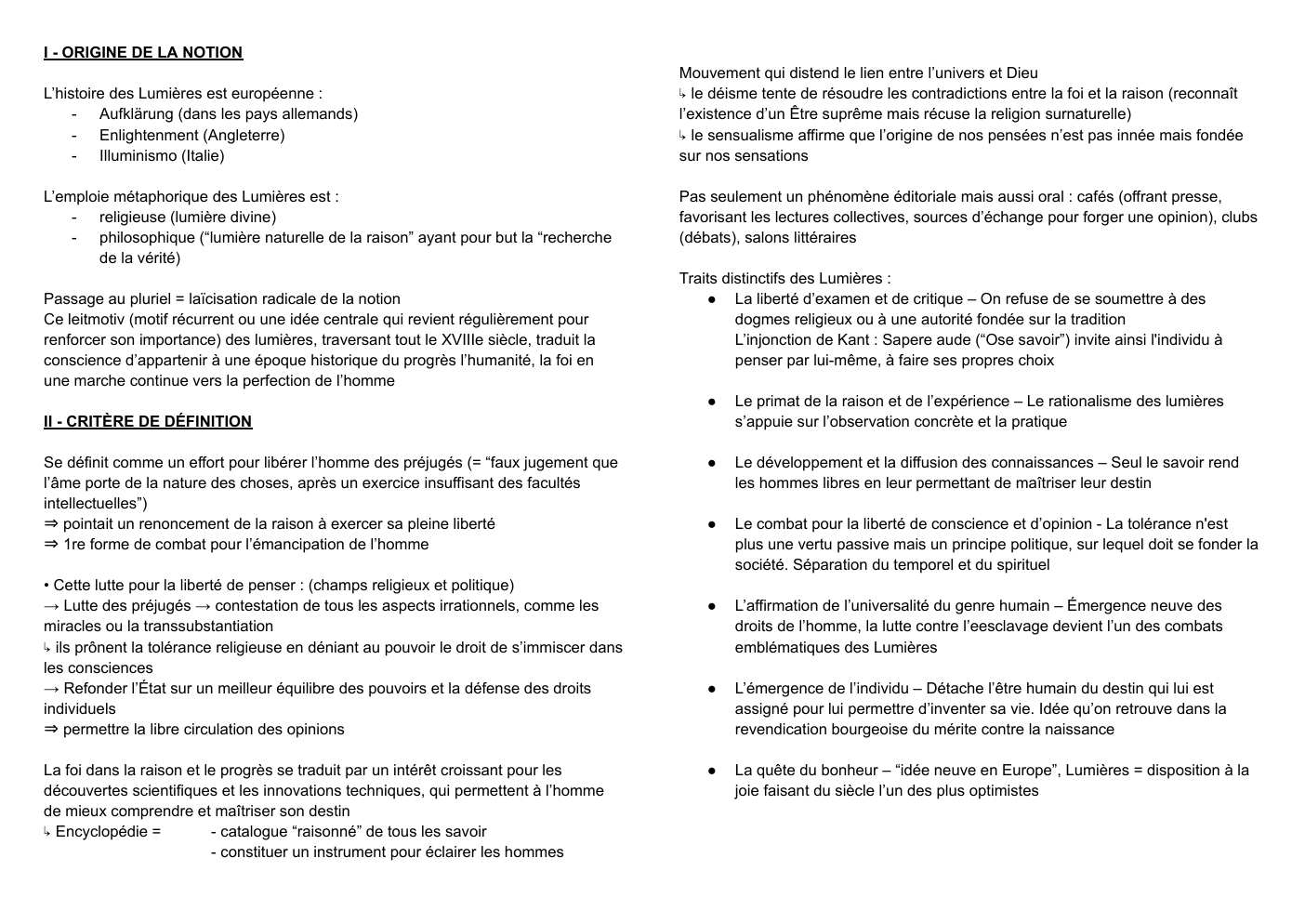 Prévisualisation du document Fiche sur les Lumières