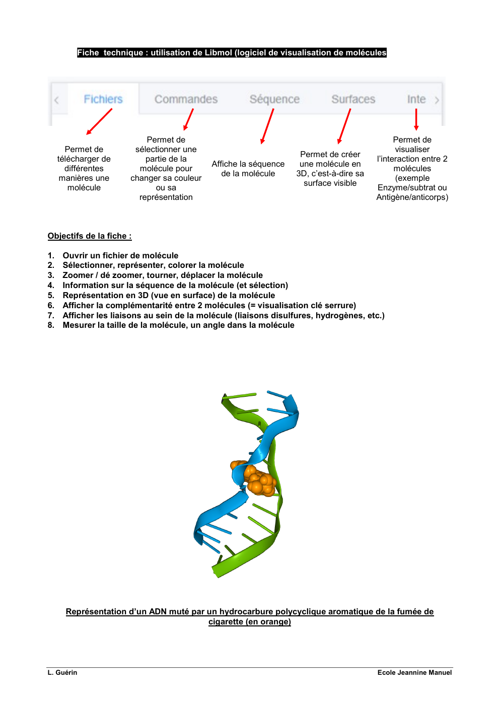 Prévisualisation du document Fiche technique : utilisation de Libmol (logiciel de visualisation de molécules