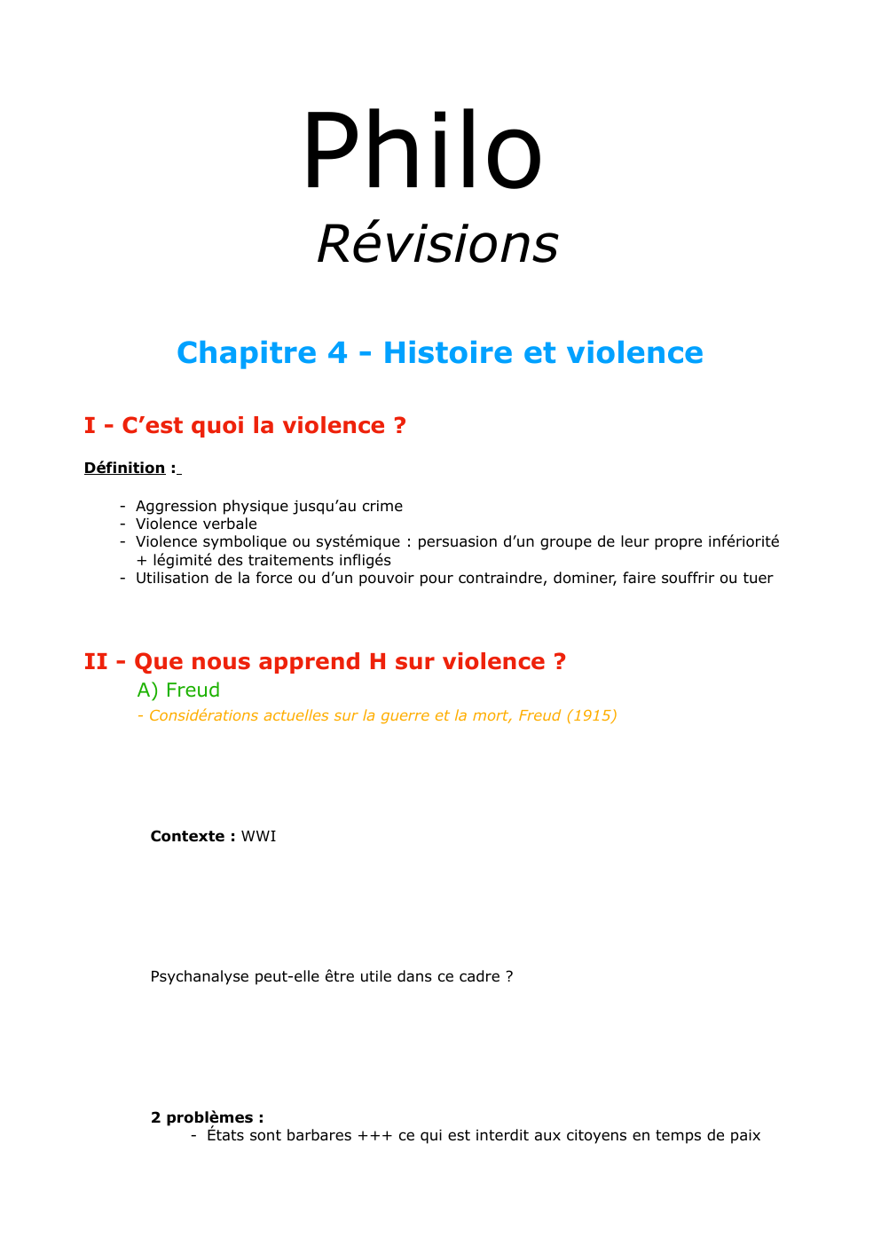 Prévisualisation du document Fiches de révision Bac Terminale HLP