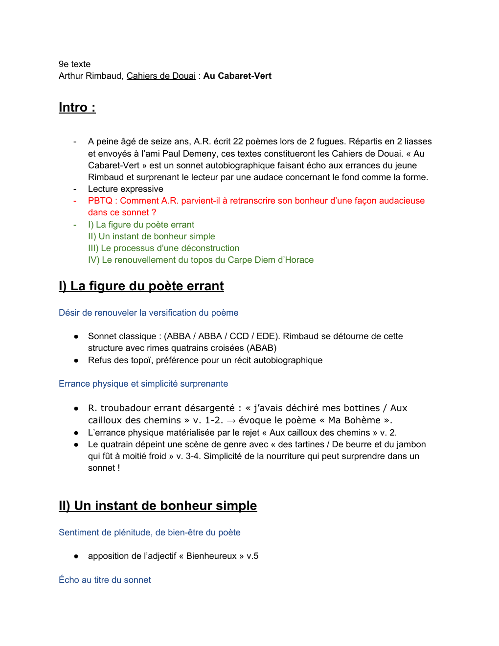 Prévisualisation du document Fiches révisions textes oral de français