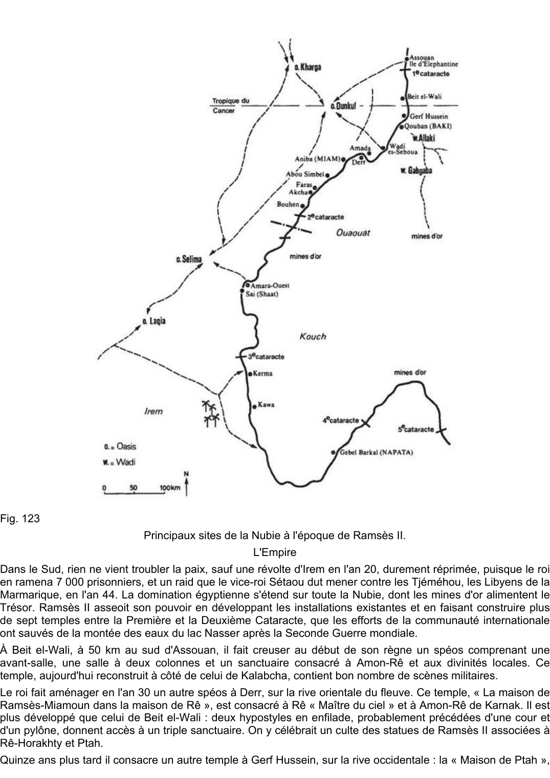 Prévisualisation du document Fig. 123Principaux sites de la Nubie à l'époque de Ramsès