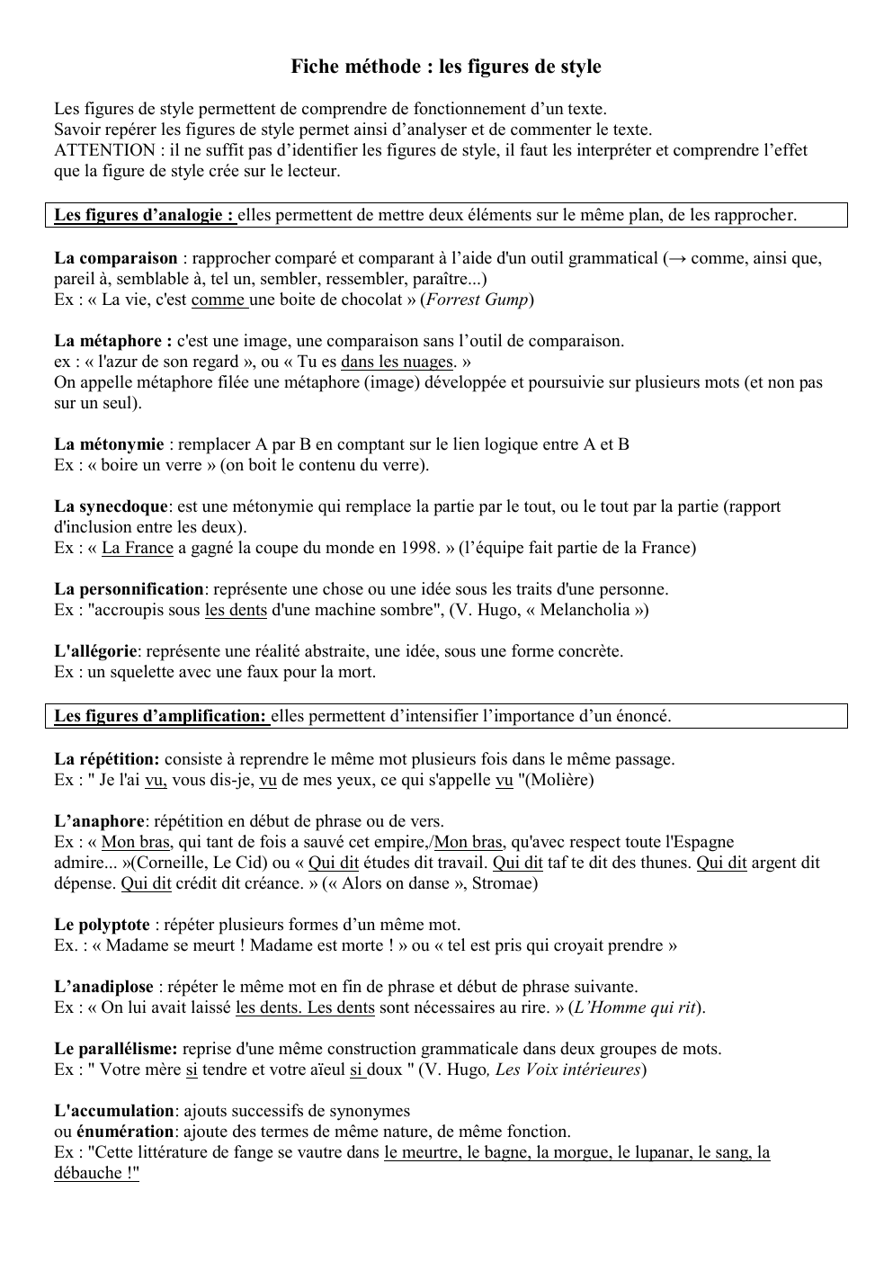 Prévisualisation du document Figures de styles méthodes