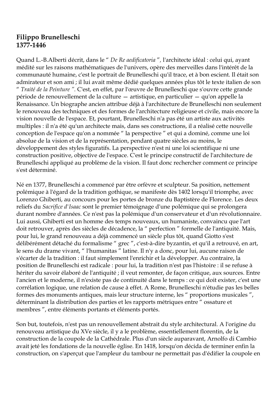 Prévisualisation du document Filippo Brunelleschi1377-1446Quand L.