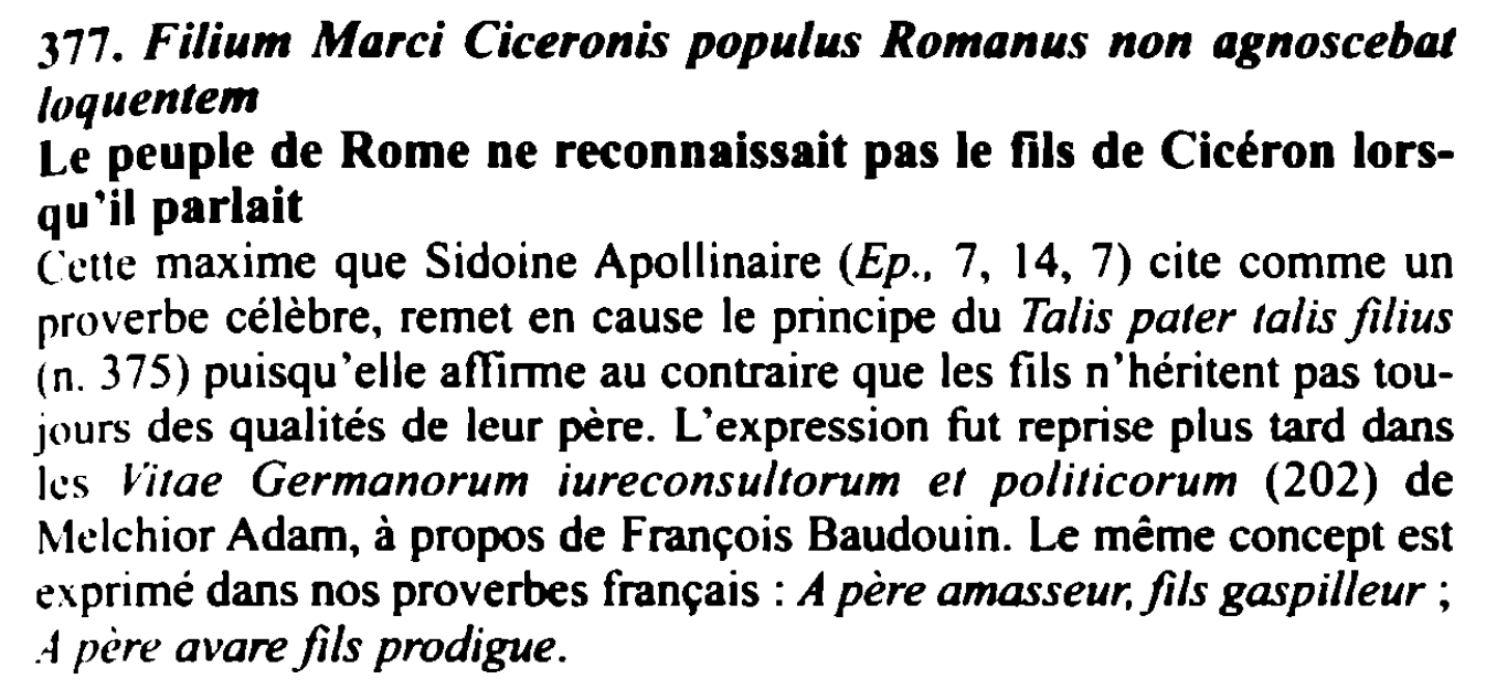 Prévisualisation du document Filium Marci Ciceronis populus Romanus non agnoscebat loquentem / Le peuple de Rome ne reconnaissait pas le fils de Cicéron lorsqu'il parlait