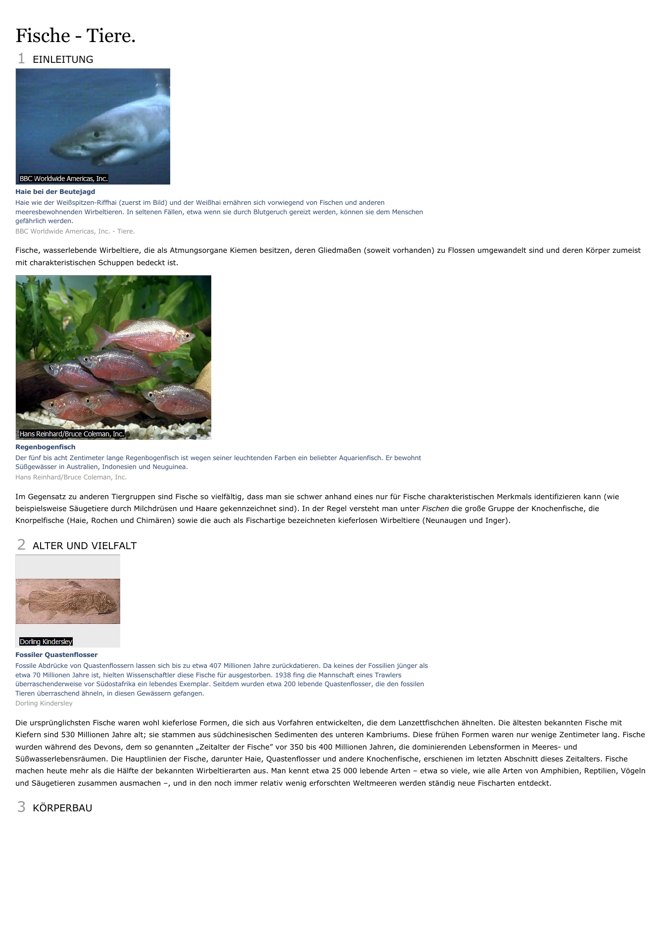 Prévisualisation du document Fische - Tiere.