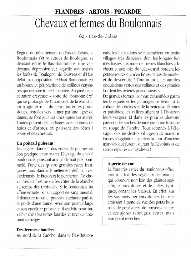 Prévisualisation du document FLANDRES - ARTOIS - PICARDIE Chevaux et fermes du Boulonnais.