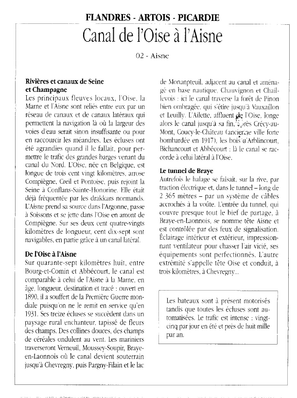 Prévisualisation du document FLANDRES - ARTOIS -  PICARDIECanal de l'Oise à l'Aisne.