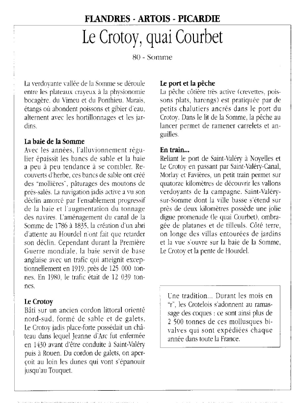 Prévisualisation du document FLANDRES - ARTOIS - PICARDIELe Crotoy, quai Courbet.