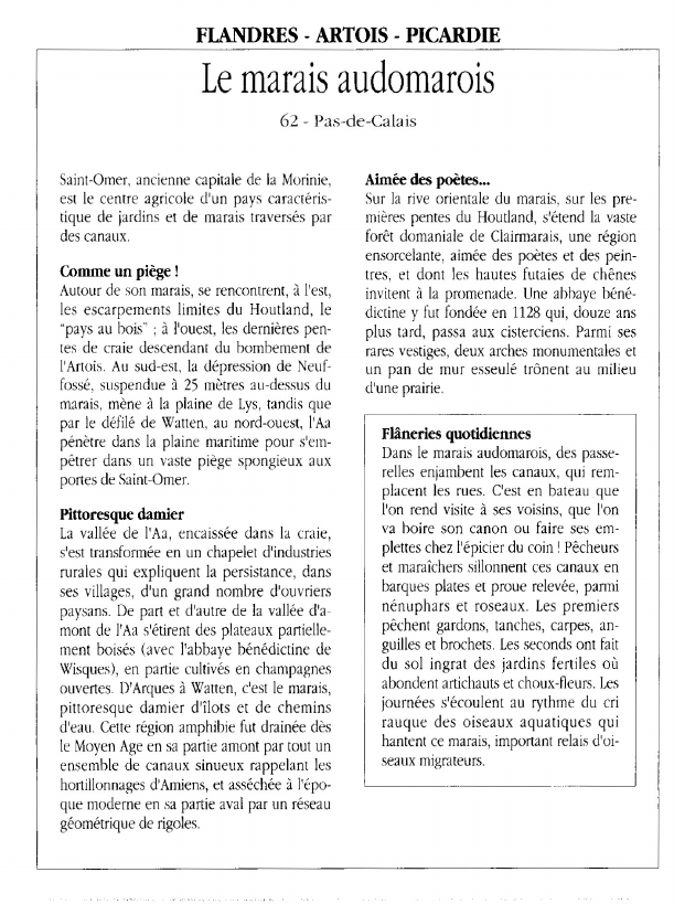Prévisualisation du document FLANDRES - ARTOIS - PICARDIELe marais audomarois.