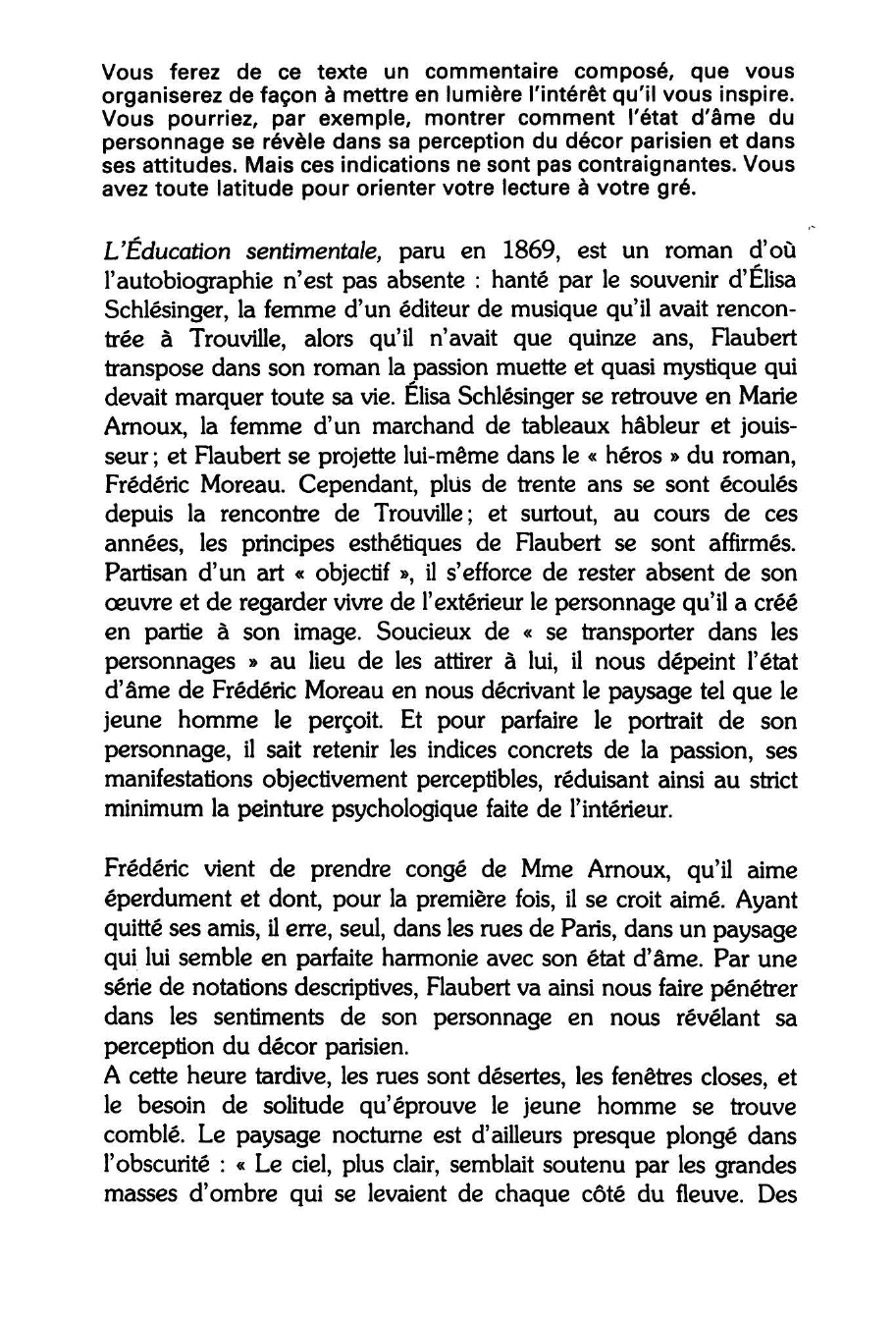 Prévisualisation du document FLAUBERT, L'Éducation sentimentale: Frédéric et Mme Arnoux