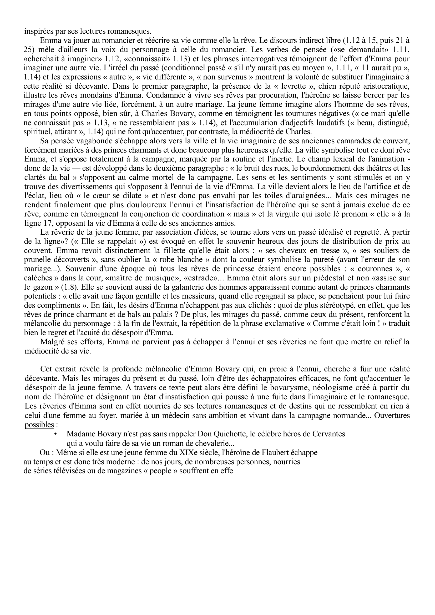 Prévisualisation du document Flaubert, Madame Bovary, 1857 : Le bovarysme d'Emma