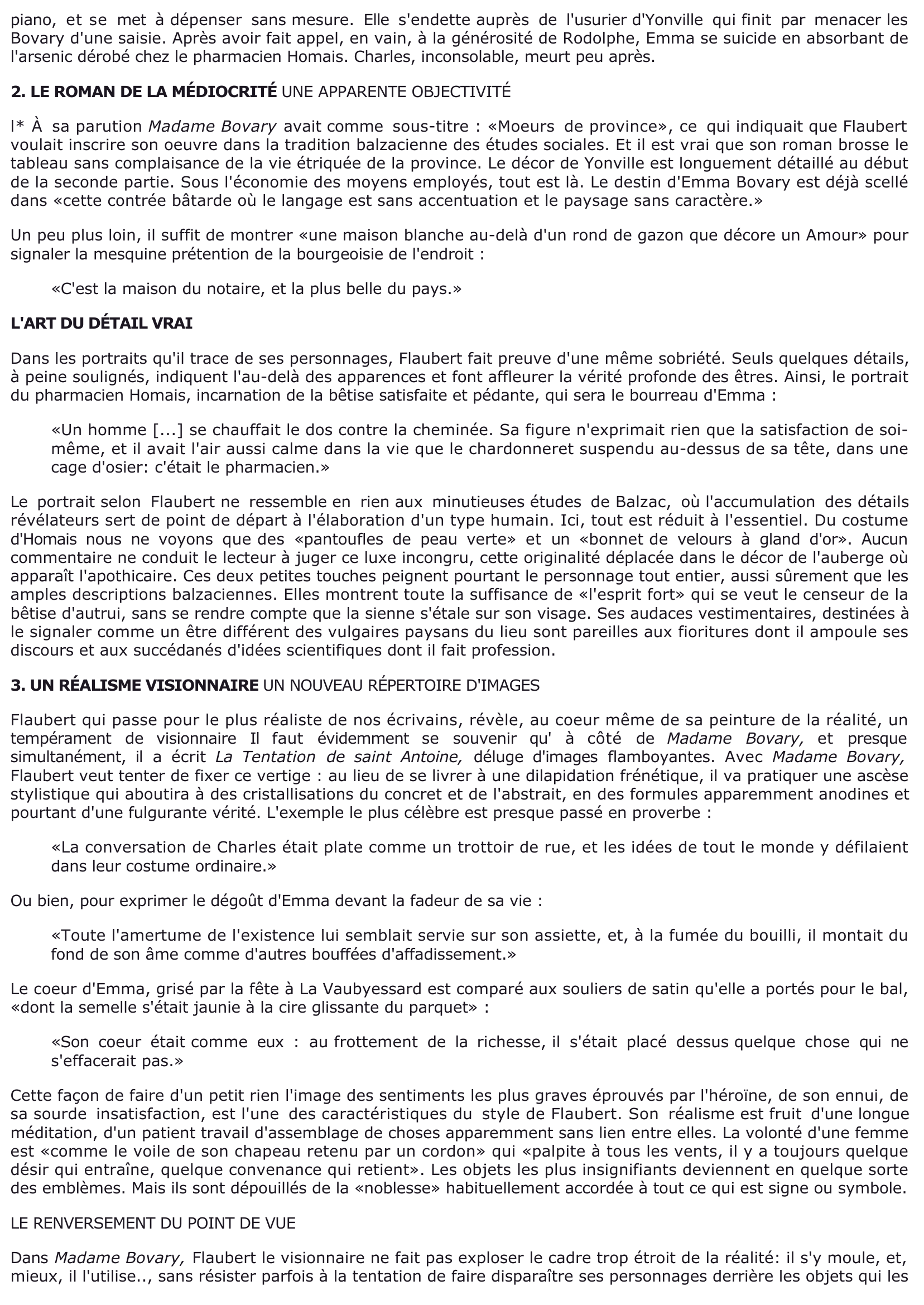 Prévisualisation du document FLAUBERT: Madame Bovary (Analyse littéraire)