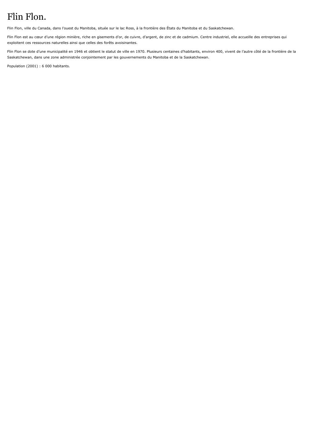 Prévisualisation du document Flin Flon.