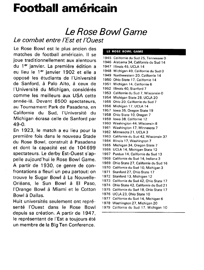 Prévisualisation du document Football américain:Le Rose Bowl Game (sport).