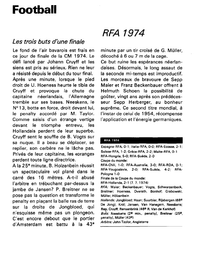 Prévisualisation du document Football:RFA 1974 (sport).