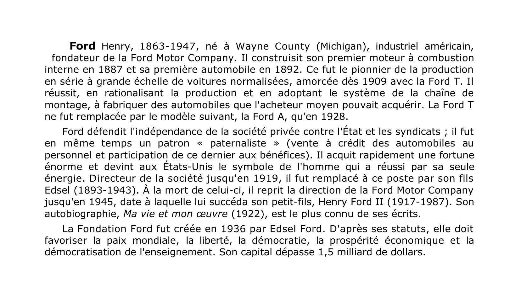 Prévisualisation du document Ford Henry
