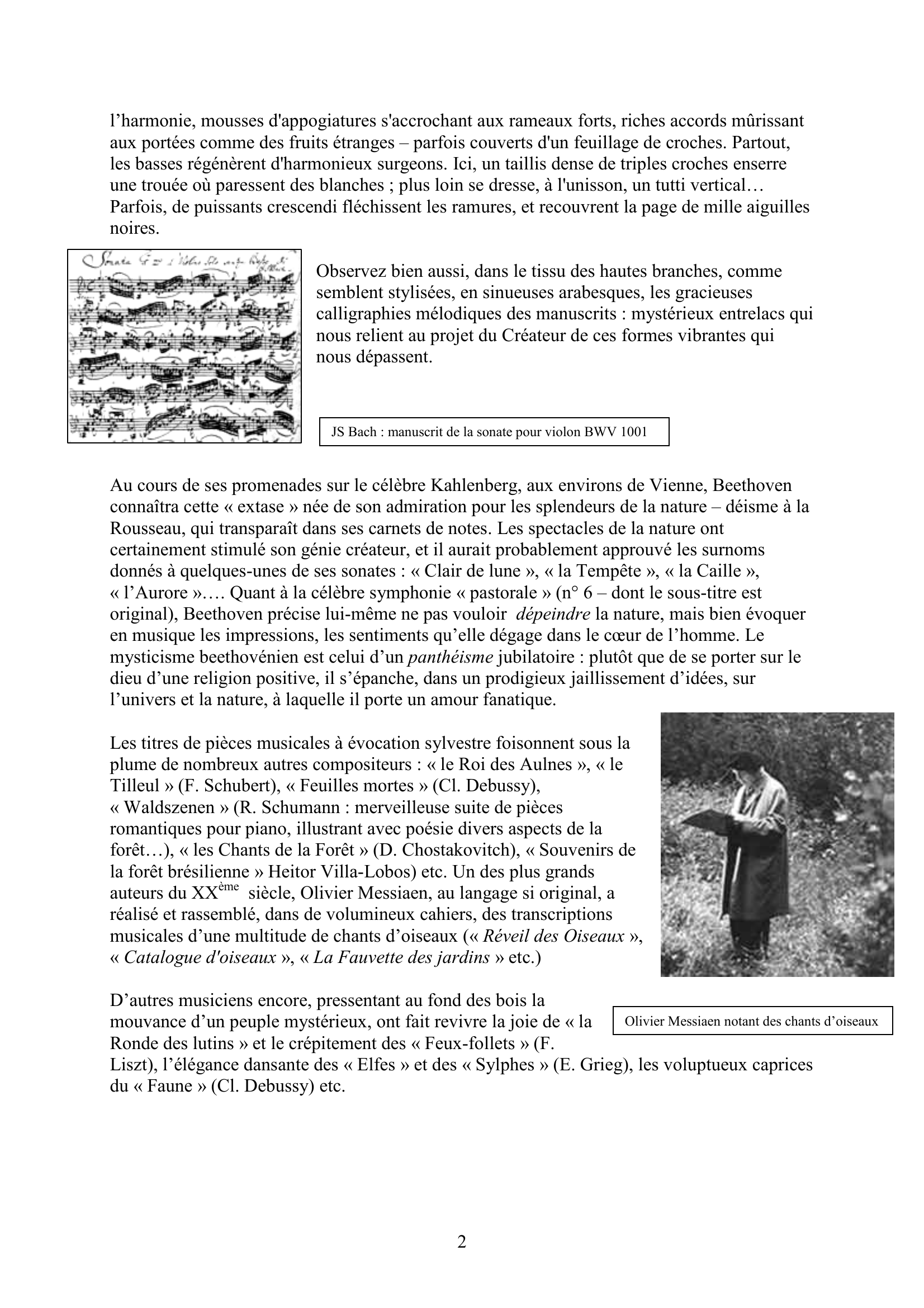 Prévisualisation du document FORET ET MUSIQUE par OLIVIER DE SPIEGELEIR, pianiste et ingénieur des eaux et forêts