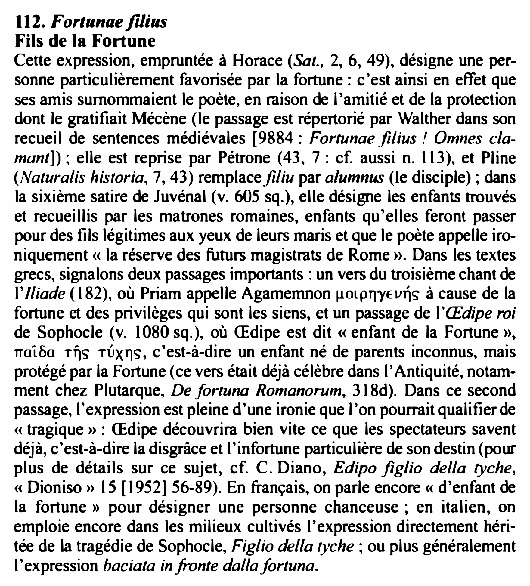 Prévisualisation du document Fortunae fïlius - Fils de la Fortune