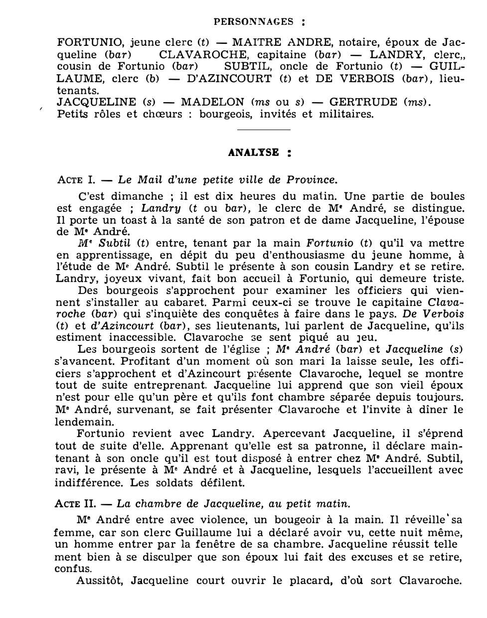 Prévisualisation du document FORTUNIO d'André Messager (résumé et analyse de l’œuvre – Répertoire lyrique)