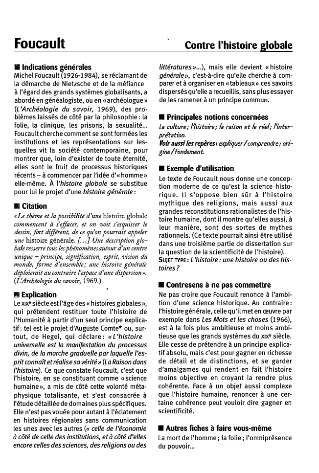 Prévisualisation du document Foucault
li Indications générales
Michel Foucault (1926-1984), se réclamant de
la démarche de Nietzsche et de la méfiance
à l'égard...
