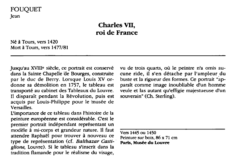Prévisualisation du document FOUQUETJean:Charles VII,roi de France (analyse du tableau).