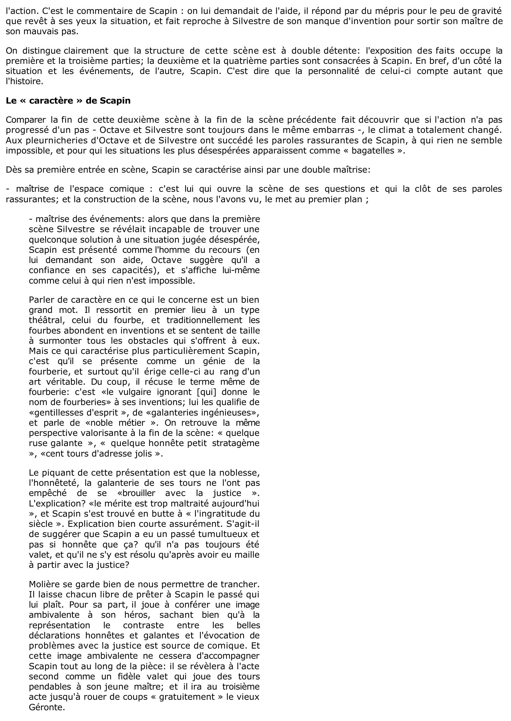 Prévisualisation du document  Fourberies de Scapin de Molière (commentaire): ACTE I, SCÈNE 2