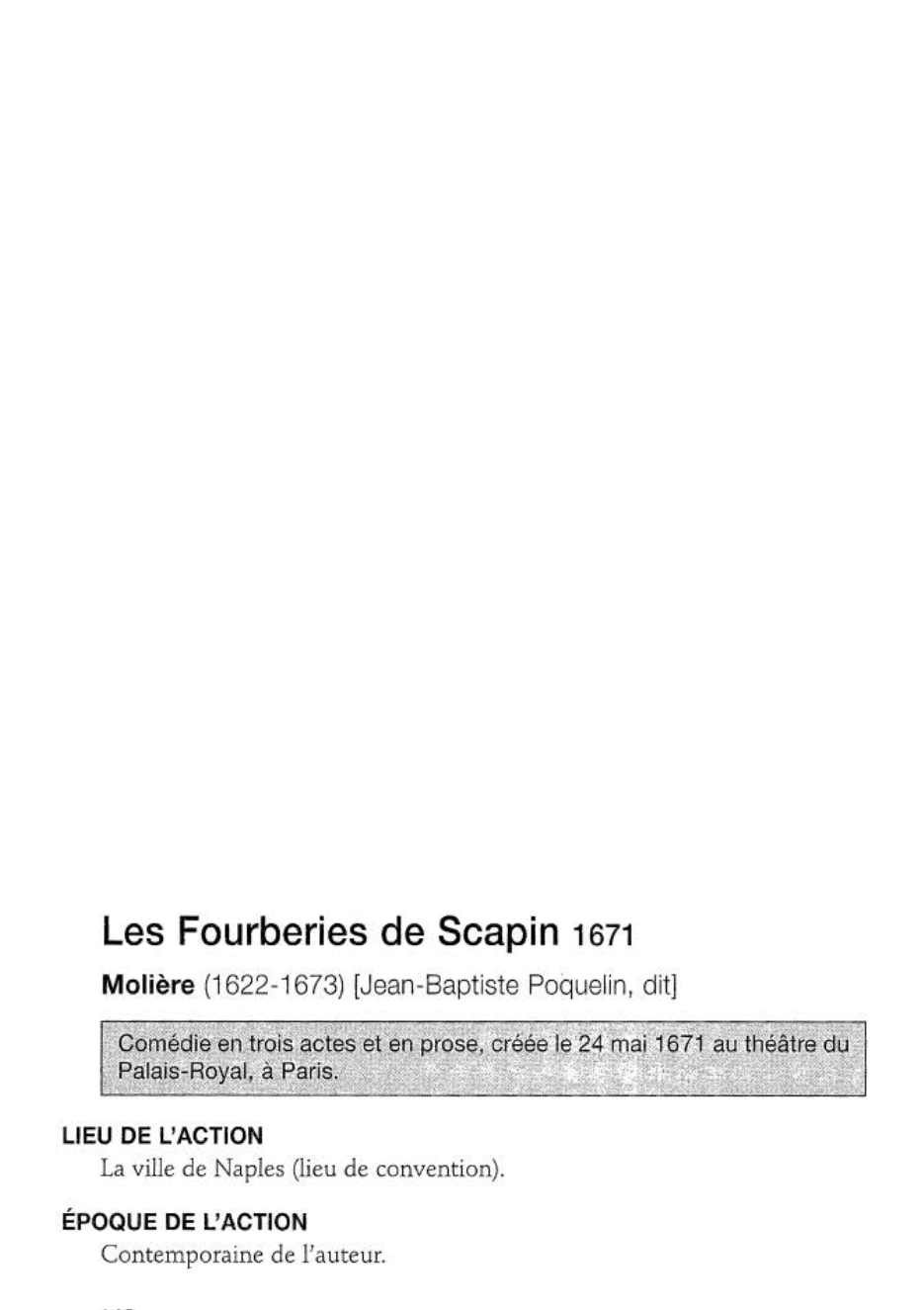 Prévisualisation du document FOURBERIES DE SCAPIN (Les) de MolièrE (résumé & analyse)